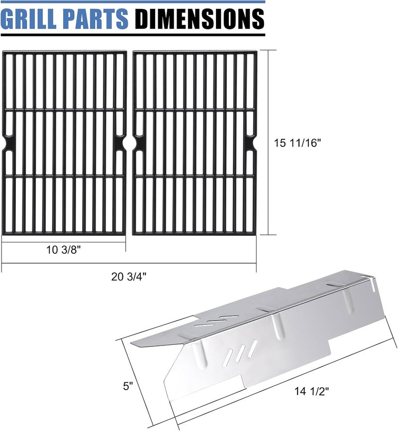 Adviace Grill Replacement Parts for Dyna Glo DGF350CSP DGF350CSP-D 2 Burner Grill Models, Replacement for Dyna Glo DGF350CSP Heat Tent Heat Shield, for Dyna-Glo DGF350CSP Grates - Image 5
